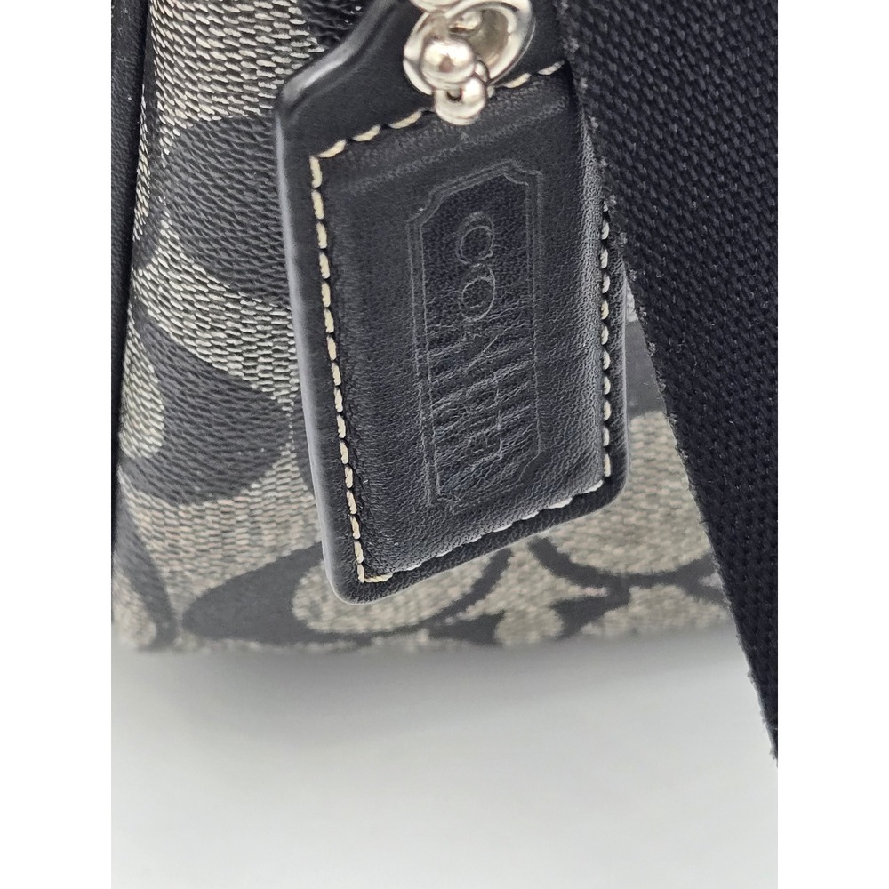 Coach Heritage Stripe Signature Messenger Bag Black Grey Crossbody F70590 - Picture 2 of 16